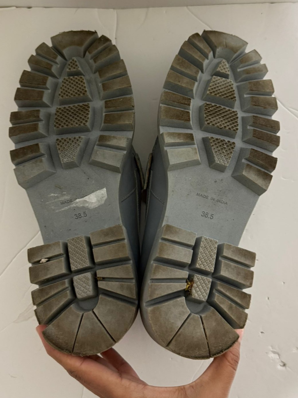 People Grey Chunky Lug Sole Penny Loafers EU 38.5 Platform Shoes - Picture 3 of 9